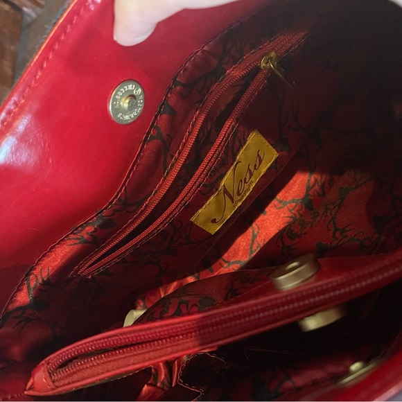 NESS Red Plaid Handbag Edinburgh - Picture 7 of 9